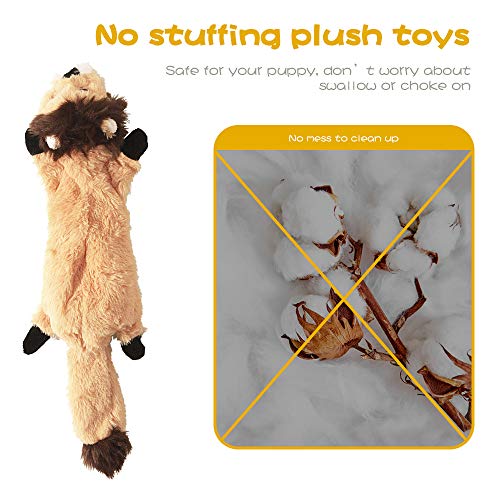 Dog Squeaky Toys, No Stuffing Plush Dogs Chew Toy for Small Medium Large Breed Chewer Stuffless Squeak Boredom and Stimulating Tough Durable Puppy Teething Chewing Aggressive Interactive Birthday Gift