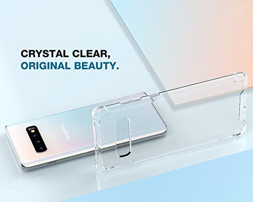 KIOMY Galaxy S10 Plus Case Ultra Crystal Clear Shockproof Bumper Protective for Samsung Galaxy S10 Plus S10+ Transparent Pure TPU Slim Fit Gel Flexible Cell Phone Back Cover Men Women
