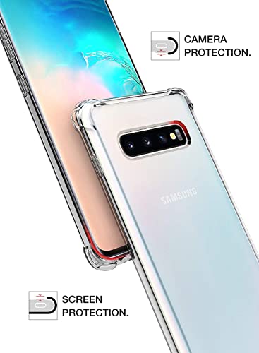 KIOMY Galaxy S10 Plus Case Ultra Crystal Clear Shockproof Bumper Protective for Samsung Galaxy S10 Plus S10+ Transparent Pure TPU Slim Fit Gel Flexible Cell Phone Back Cover Men Women