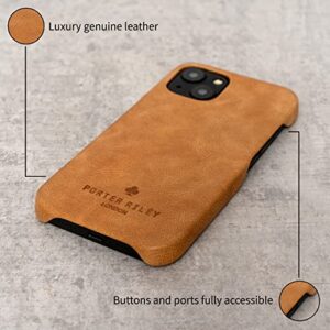 Porter Riley - Leather Case for iPhone 11 Pro (5.8"). Premium Genuine Leather Slimline Back Case (Tan)