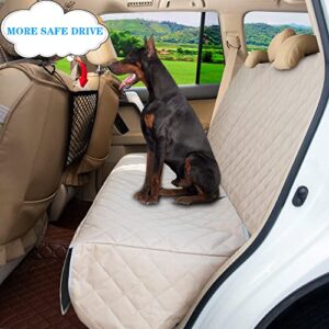 Bark Lover Dog Car Seat Cover for Back Seat Dog Seat Covers for Cars Waterproof Backseat Protector, Nonslip Rear Seat Cover for Dogs Kids,Universal Size Fits Cars Trucks SUVs (Beige)