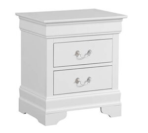 glory furniture louis phillipe , white nightstand, 24" h x 22" w x 16" d