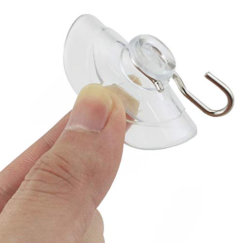 Nexxxi 12 Pack 1 3/4 inch Suction Cups with Metal Hooks, All Purpose Strong Sucktion Cups Hangers, Plastic Sucker Wall Hangers for Bathroom Kitchen