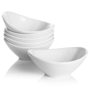 teocera porcelain small bowls, dessert bowls set - 6 ounce for ice cream, small side dishes, set of 6, white