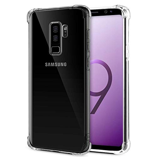 KIOMY Galaxy S9 Plus Case Crystal Clear Shockproof Bumper Protective Phone Cover for Samsung Galaxy S9+ Transparent Pure TPU Skin for Men Women Girls Flexible Rubber Silicone