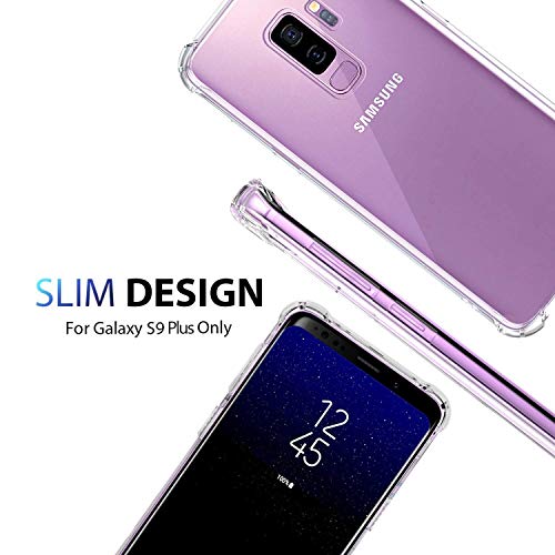 KIOMY Galaxy S9 Plus Case Crystal Clear Shockproof Bumper Protective Phone Cover for Samsung Galaxy S9+ Transparent Pure TPU Skin for Men Women Girls Flexible Rubber Silicone