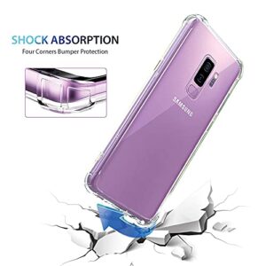 KIOMY Galaxy S9 Plus Case Crystal Clear Shockproof Bumper Protective Phone Cover for Samsung Galaxy S9+ Transparent Pure TPU Skin for Men Women Girls Flexible Rubber Silicone