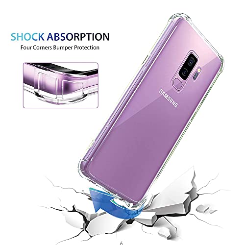 KIOMY Galaxy S9 Plus Case Crystal Clear Shockproof Bumper Protective Phone Cover for Samsung Galaxy S9+ Transparent Pure TPU Skin for Men Women Girls Flexible Rubber Silicone