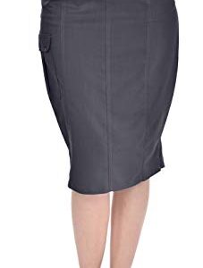 Marilyn Monroe Professional Stretch Five Pocket 'Debra' Scrub Skirt, Pewter, L