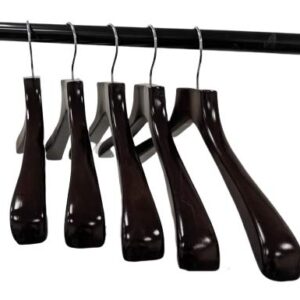 Pillowtex Walnut Finish Closet Clothes Hangers - Set of 10