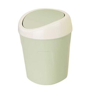 erDouckan Durable Trash Can, Desktop Mini Flip Lid Home Living Room Bedside Trash Can Garbage Dust Bin Holder, Make Your Room Clean and Comfortable (Green)