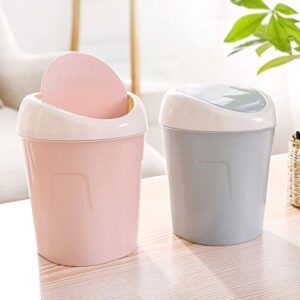 erDouckan Durable Trash Can, Desktop Mini Flip Lid Home Living Room Bedside Trash Can Garbage Dust Bin Holder, Make Your Room Clean and Comfortable (Green)