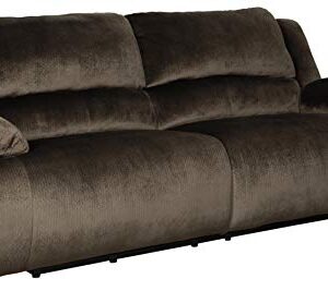 Signature Design by Ashley Contemporary 2 Seat Reclining 1, Power Sofa, Dark Brown