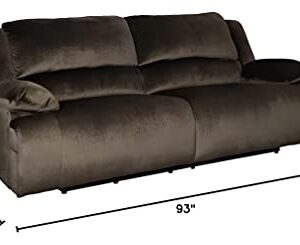 Signature Design by Ashley Contemporary 2 Seat Reclining 1, Power Sofa, Dark Brown