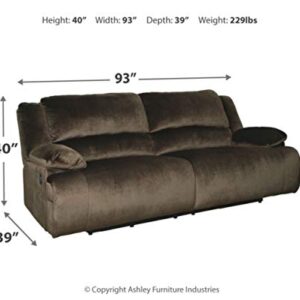 Signature Design by Ashley Contemporary 2 Seat Reclining 1, Power Sofa, Dark Brown