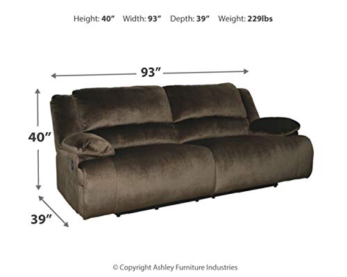 Signature Design by Ashley Contemporary 2 Seat Reclining 1, Power Sofa, Dark Brown