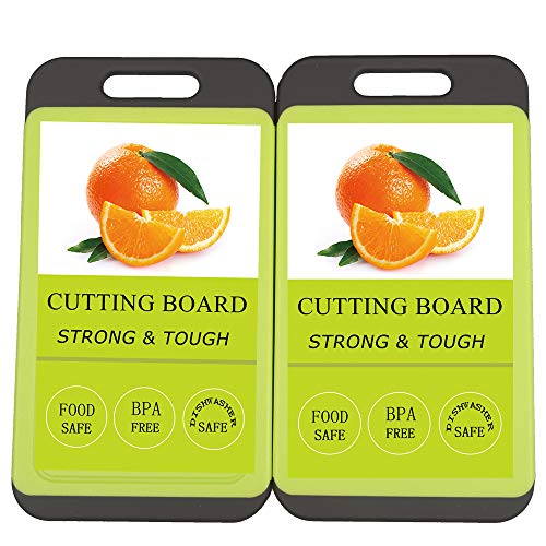 Svenee Mini Kitchen Cutting Board Mats, BPA Free, Dishwasher Safe, Juice Grooves, Thicker Boards, Easy Grip Handle, Non Porous, 2 pack