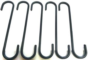 wrought iron"s" hooks - pack of 5 wrought iron hooks each hook is 9" - hand made by amish