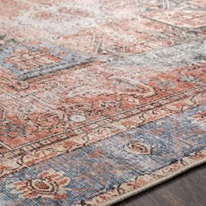 Artistic Weavers Suri Vintage Washable Area Rug 7'10" x 10'2", Rust/Blue