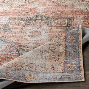 Artistic Weavers Suri Vintage Washable Area Rug 7'10" x 10'2", Rust/Blue