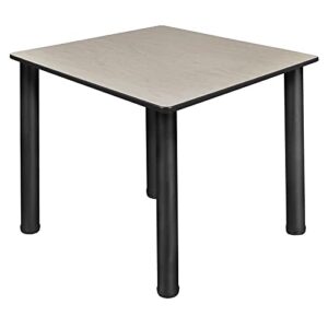 regency kee square dining & activity table with with slim lightweight tabletop, 36", maple/black