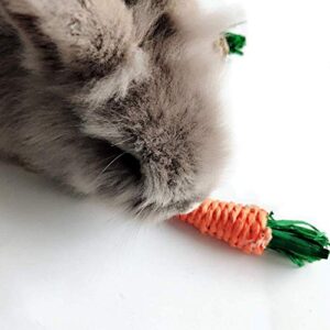Hamiledyi Pet Bunny Fun Tree Rabbit Chew Toy Rattan Grass Scratcher Climbing Tree Play Carrot Toy for Small Animal