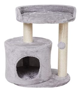miao paw g5 small cat tree tower condo furniture activity center play house sisal scratching posts large platforms and a condo grey