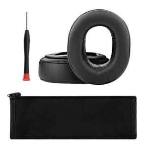 geekria earpad + headband compatible with sony mdr-hw700, mdr-hw700ds headphone replacement ear pad + headband cover/ear cushion + headband protector repair parts suit (black)