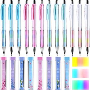 boao 23 pieces 0.9 mm mechanical pencil set, includes 12 pieces mechanical pencils, 8 tubes of pencil refills, 3 pieces erasers for school and office drawing crafting