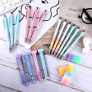 Boao 23 Pieces 0.9 mm Mechanical Pencil Set, Includes 12 Pieces Mechanical Pencils, 8 Tubes of Pencil Refills, 3 Pieces Erasers for School and Office Drawing Crafting