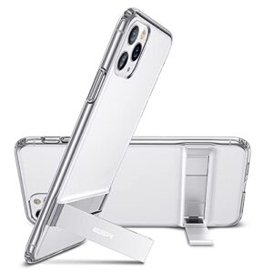 esr metal kickstand designed for iphone 11 pro max case, [vertical and horizontal stand] [reinforced drop protection] flexible tpu soft back for iphone 11 pro max (2019 release), clear