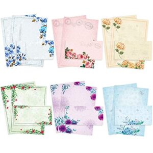 stationary paper and envelopes set pack of 48 - japanese stationery set vintage floral letter writing paper - 8.5 x 11 inch