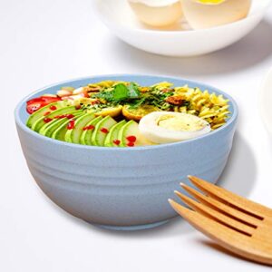 DUOLUV Unbreakable Cereal Bowls - Wheat Straw Fiber Lightweight Bowl Sets 4 - Dishwasher & Microwave Safe - for,Rice,Soup Bowls (24 OZ)