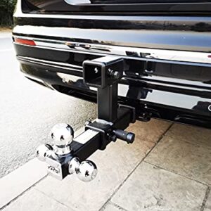 TOPTOW 64131 Dual Hitch Extension, 2 inch Towing Receivers, Extends Adjustable Length, 4,000lbs