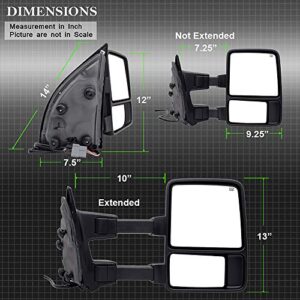 ACANII - For 1999-20 07 Ford F250/F350/F450 SuperDuty Telescoping Power Heat SMOKE LED Signal Towing Mirrors Left+Right