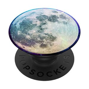 moon lunar surface full space galaxy gray green white popsockets swappable popgrip