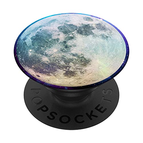 Moon Lunar Surface Full Space Galaxy Gray Green White PopSockets Swappable PopGrip