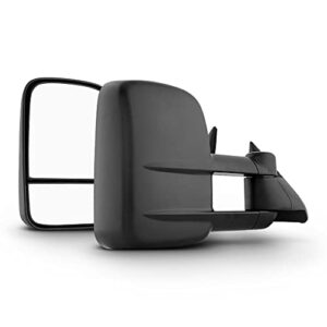 acanii - telescope dual arm mount towing power non heat side mirrors driver+passenger for 88-98 chevy/gmc c/k 1500 2500
