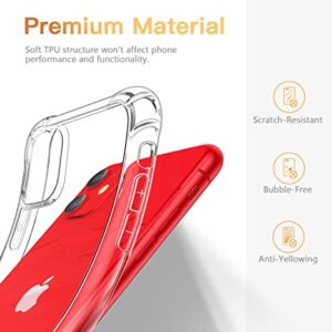 CANSHN Clear Protective Designed for iPhone 11 Case [Military Drop Protection] [Not Yellowing] Shockproof Transparent Case with Soft TPU Bumpers, Slim Thin Phone Case for iPhone 11 6.1 inch - Clear