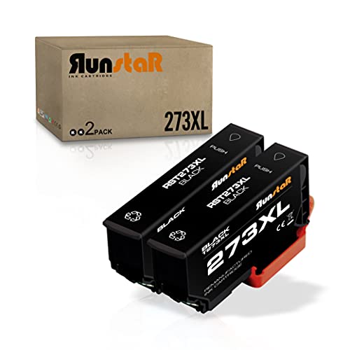 Run Star Remanufactured 273XL Ink Cartridge Replacement for Epson 273XL T273XL T273XL120 Used in Expression XP520 XP600 XP610 XP620 XP800 XP810 XP820, 2 Black