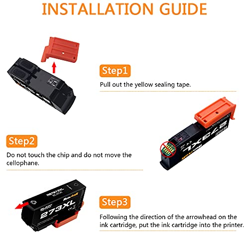 Run Star Remanufactured 273XL Ink Cartridge Replacement for Epson 273XL T273XL T273XL120 Used in Expression XP520 XP600 XP610 XP620 XP800 XP810 XP820, 2 Black