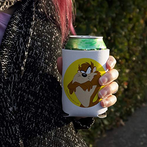 Looney Tunes Taz Can Cooler - Drink Sleeve Hugger Collapsible Insulator - Beverage Insulated Holder