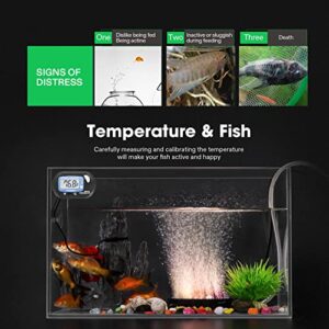 VIVOSUN 1-Pack LCD Digital Aquarium Thermometer Fish Tank Water Terrarium Temperature with Suction Cup for Turtle