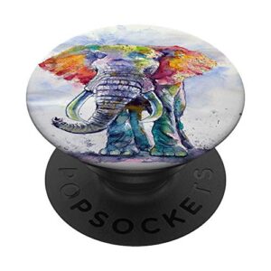 beautiful artistic watercolor elephant lover design gift popsockets popgrip: swappable grip for phones & tablets