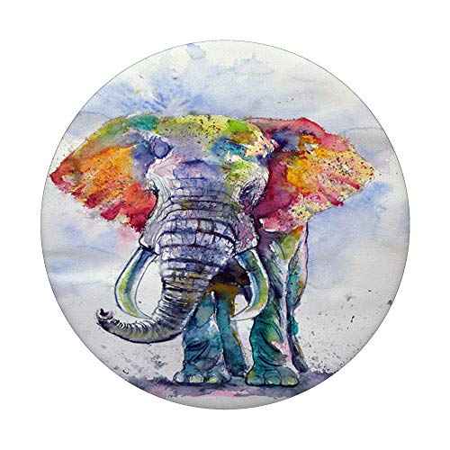 Beautiful Artistic Watercolor Elephant Lover Design Gift PopSockets PopGrip: Swappable Grip for Phones & Tablets