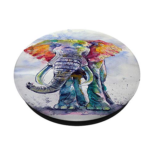 Beautiful Artistic Watercolor Elephant Lover Design Gift PopSockets PopGrip: Swappable Grip for Phones & Tablets