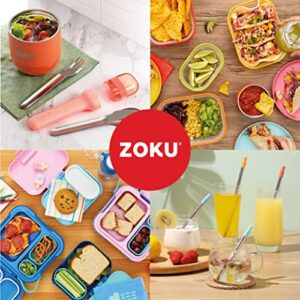 ZOKU - Nested Food Storage Containers with Freezer Pack, Leak Proof with Airtight Lids, for Sandwiches, Lunches, Leftovers and more, Easy to Clean, Reusable, BPA Free (Neat Stack) (11 Piece)