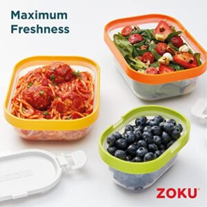 ZOKU - Nested Food Storage Containers with Freezer Pack, Leak Proof with Airtight Lids, for Sandwiches, Lunches, Leftovers and more, Easy to Clean, Reusable, BPA Free (Neat Stack) (11 Piece)