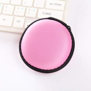 6PACK Portable Round Earphone Carrying Case Mini Pouch Storage for Smartphone Earphone Bluetooth Headset Storage Bags