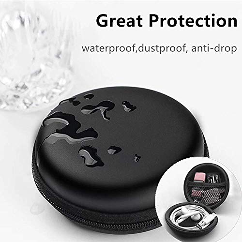 6PACK Portable Round Earphone Carrying Case Mini Pouch Storage for Smartphone Earphone Bluetooth Headset Storage Bags